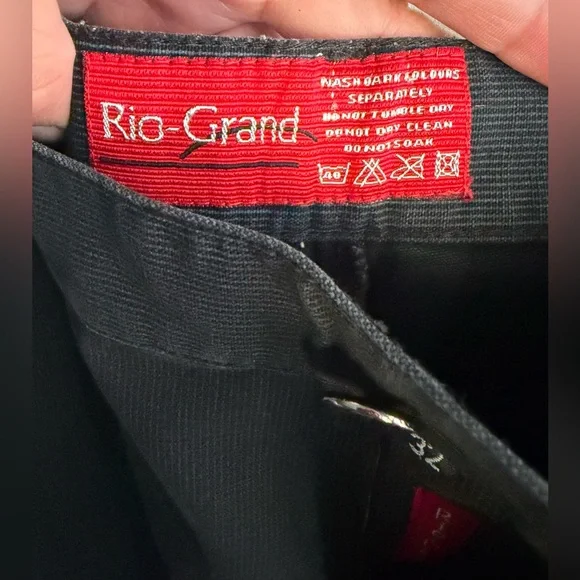 RIO-GRAND, Men’s Black Casual Pants Size 32 Straight Leg Back Flap Pockets NWT. - Picture 3 of 12